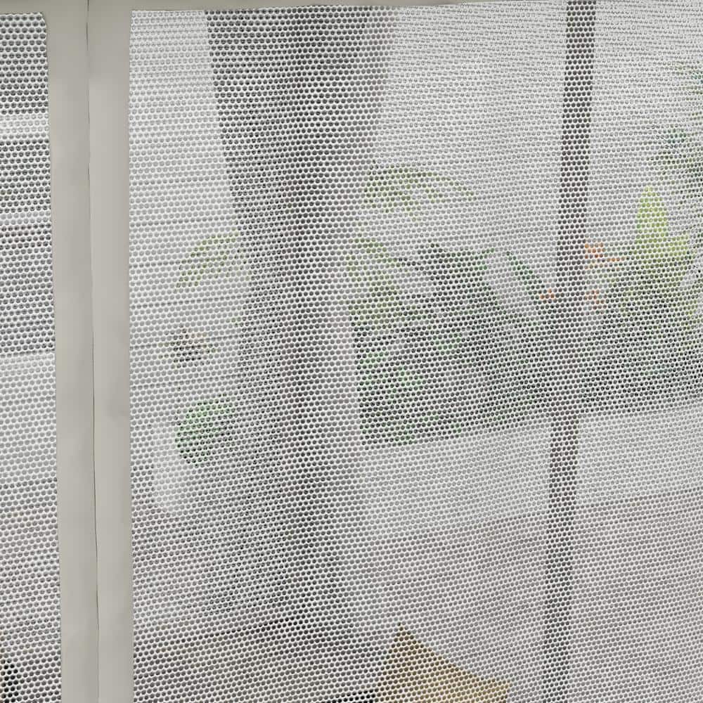 White Aluminum Outdoor Pergola with Adjustable Canopy and Curtains
