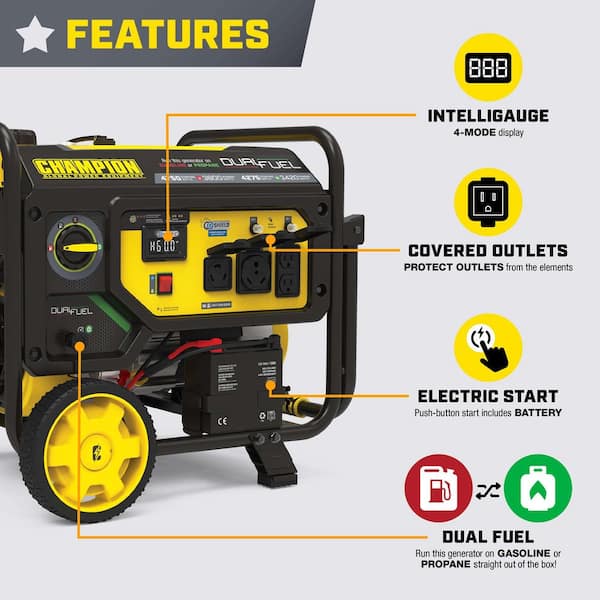 Champion Power Equipment 4750/3800-Watt Electric Start Dual Fuel 