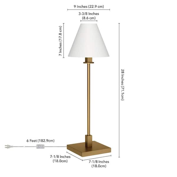DJT1011SB1 by Visual Comfort - Porteau Medium Table Lamp Satin Brass Bulbs  Inc