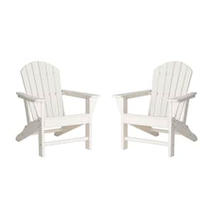 White HDPE Plastic Adirondack Chairs (2-Pack)