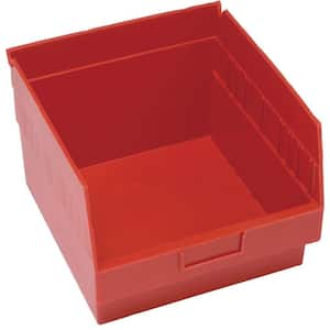 Store-More 6 in. Shelf 13 Qt. Storage Tote in Red (8-Pack)