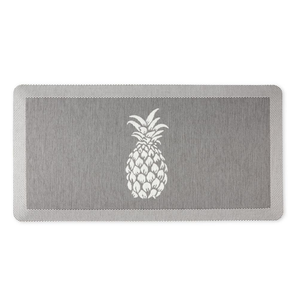 MARTHA STEWART Aloha Modern Pineapple Grey 19 6 In X 39 In Anti   Grey Martha Stewart Kitchen Mats 20 Olamp 451 64 1000 