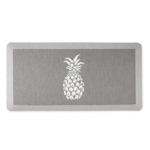 Aloha Modern Pineapple Grey 19.6 in. x 39 in. Anti-Fatigue Kitchen Mat