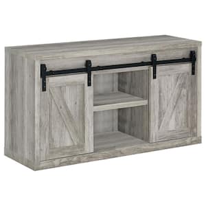 47.25in. Grey Driftwood TV Console Fits TV's up to 52in. with Sliding Doors