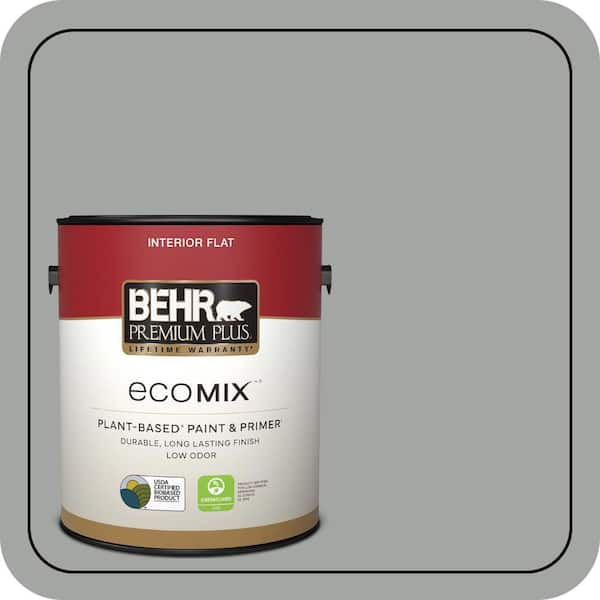 1 gal. #PPU25-04 Sharkskin Suit Flat EcoMix Plant-Based Interior Paint & Primer