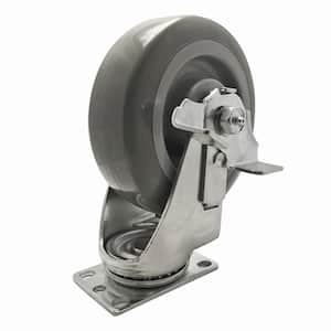 Super Duty 6 in. Swivel Plate Caster with 450 lbs. Load Rating and Brake