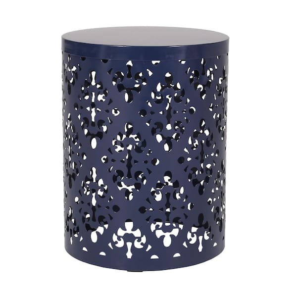 Unbranded Navy Blue Metal Outdoor Side Table