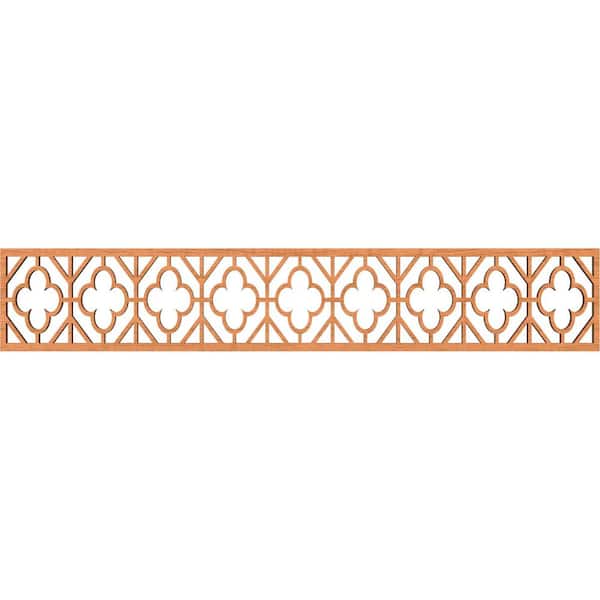 Ekena Millwork Hazelton Fretwork 0.375 in. D x 46.625 in. W x 8 in. L Cherry Wood Panel Moulding