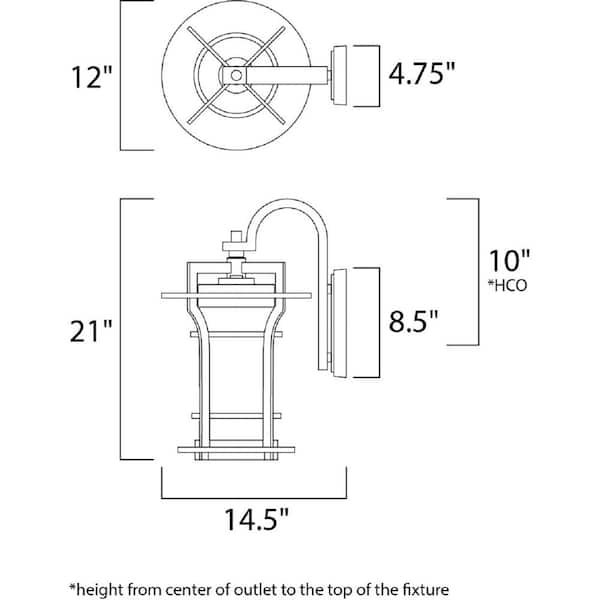 Oakville 12 in. W 1-Light Black Oxide Outdoor Wall Lantern Sconce