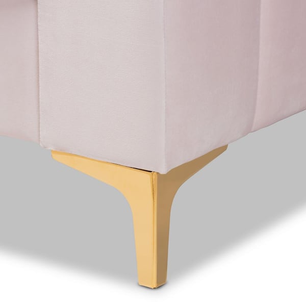 Baxton Studio Oksana Light pink/Gold Full Daybed 174-10985