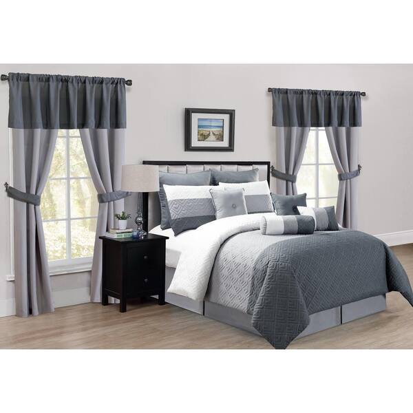 Kensie Somorset 20-Piece Grey Queen Comforter Set