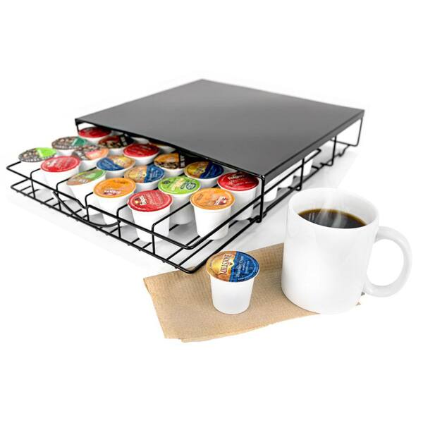 Black Storage Drawer Coffee Holder 
