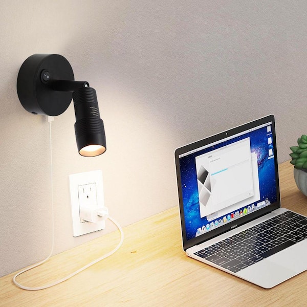 Lecoht 3.35 in. Black Integrated LED Spotlight Desk Task and
