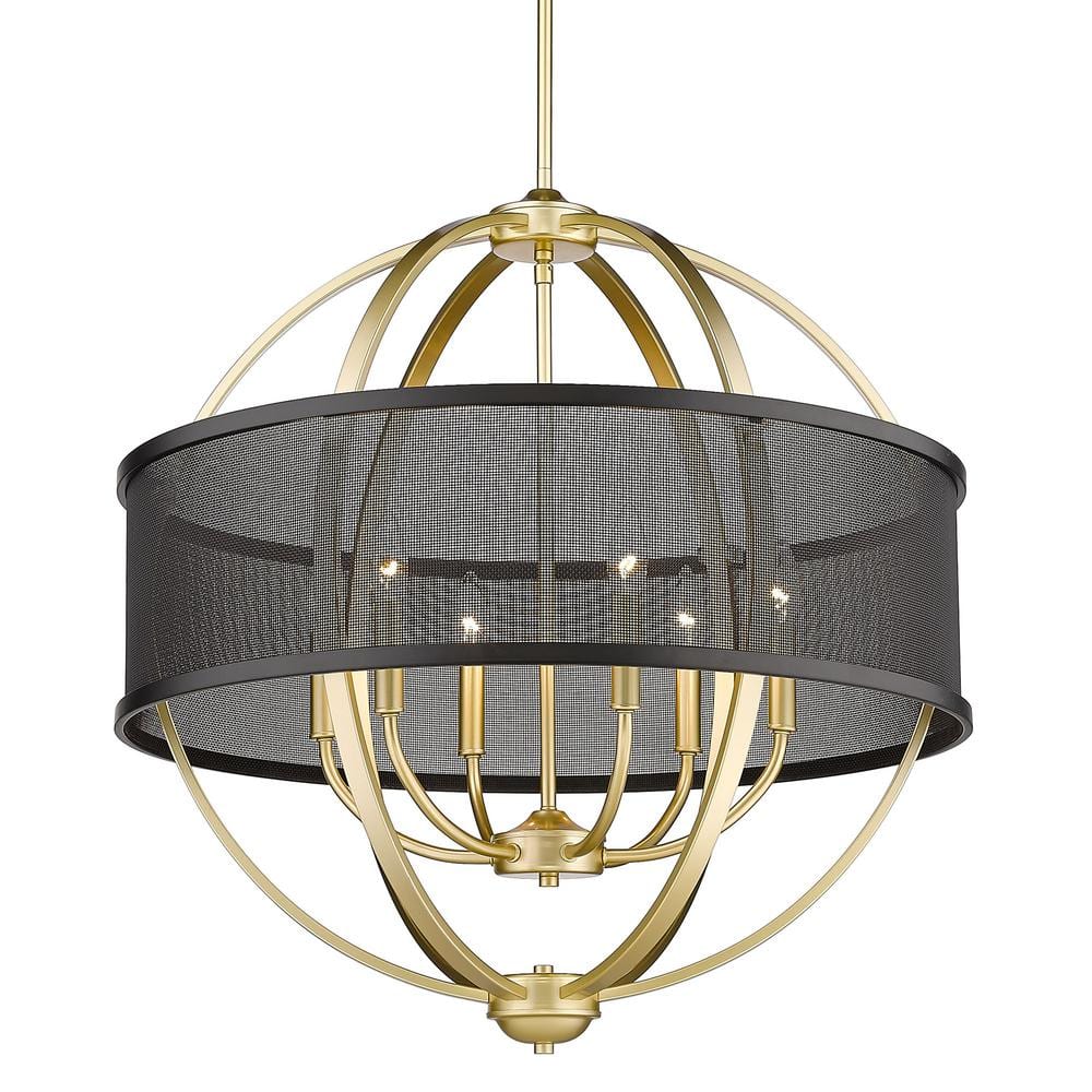 Golden-Colson 27" Black and Gold 6-Light Chandelier