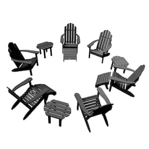 Classic Wesport Black 12-Piece Recycled Plastic Patio Fire Pit Seating Set