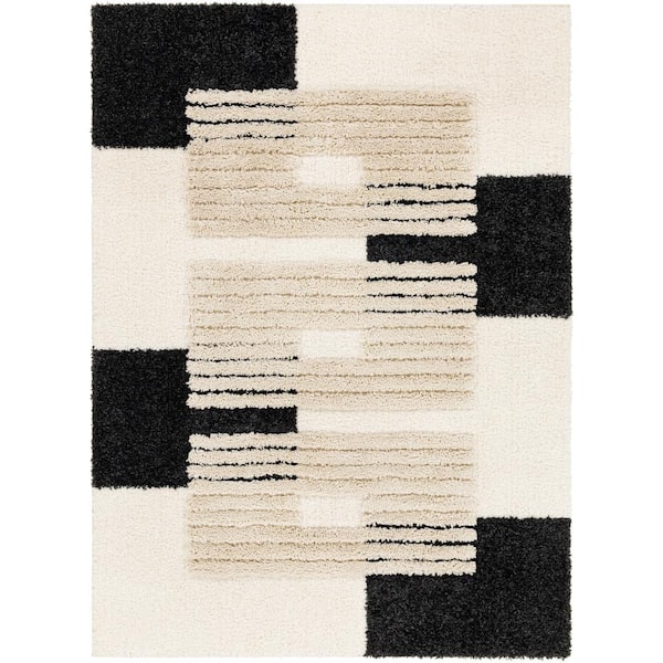Livabliss Lacey Black 8 ft. x 10 ft. Geometric Indoor Area Rug