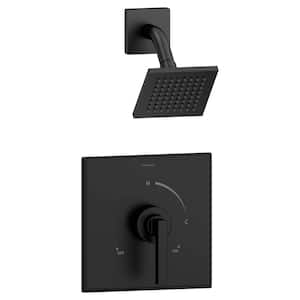 Duro Single Handle 1-Spray Shower Trim in Matte Black - 1.5 GPM (Valve Not Included)