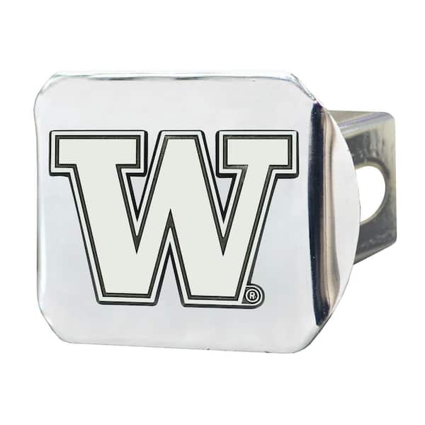FANMATS NCAA University of Washington 2 in. Type III Chrome Hitch Cover with Chrome Emblem