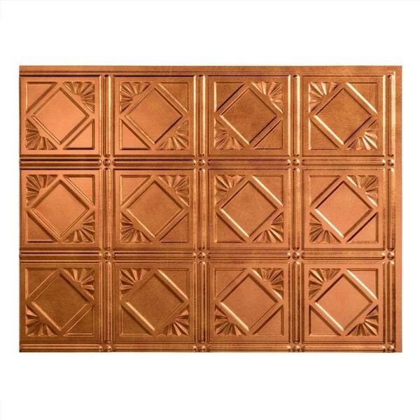 Fasade 18.25 in. x 24.25 in. Antique Bronze Traditional Style # 4 PVC Decorative Backsplash Panel