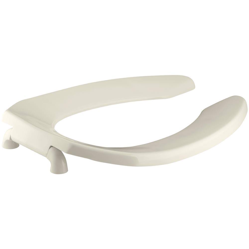 KOHLER Lustra Elongated OpenFront Toilet Seat and Check Hinge in Almond K4670C47 The Home