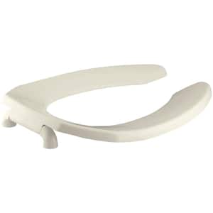 Lustra Elongated Open-Front Toilet Seat and Check Hinge in Almond