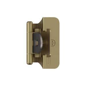 Golden Champagne 1/4 in. (6 mm) Overlay Double Demountable, Cabinet Hinge (2-Pack)