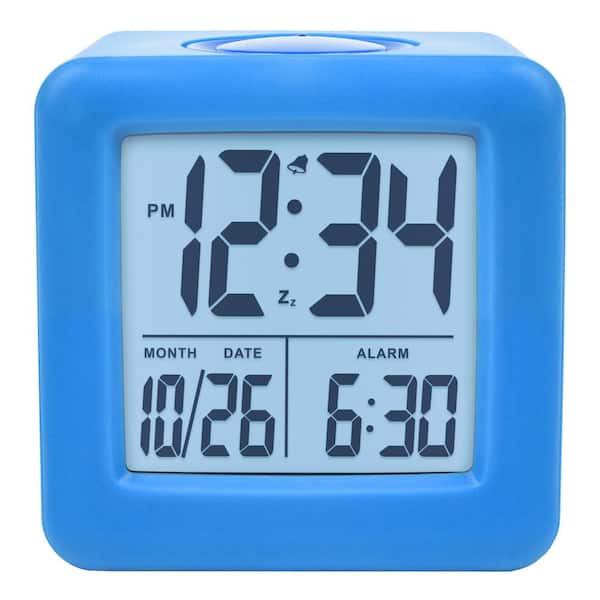 by La Crosse Blue Soft Cube LCD Clock with Smart Light 73005 - The Home