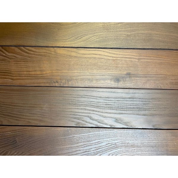Easy Planking Thermo-Treated 0.3 in. x 5 in. x 48 in. Mushroom Wood Wall Decorative Panel in White Color (3.33 sq. ft. per 2-Pack)