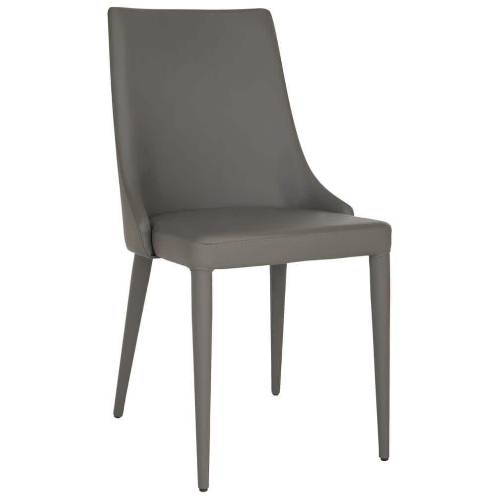Summerset Gray PU Leather Upholstered Side Chairs with Metal Frame, Set of 2