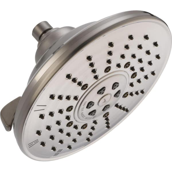 Delta 3-Spray Patterns 2.50 GPM 8.5 in. Wall Mount Fixed Shower Head in Stainless