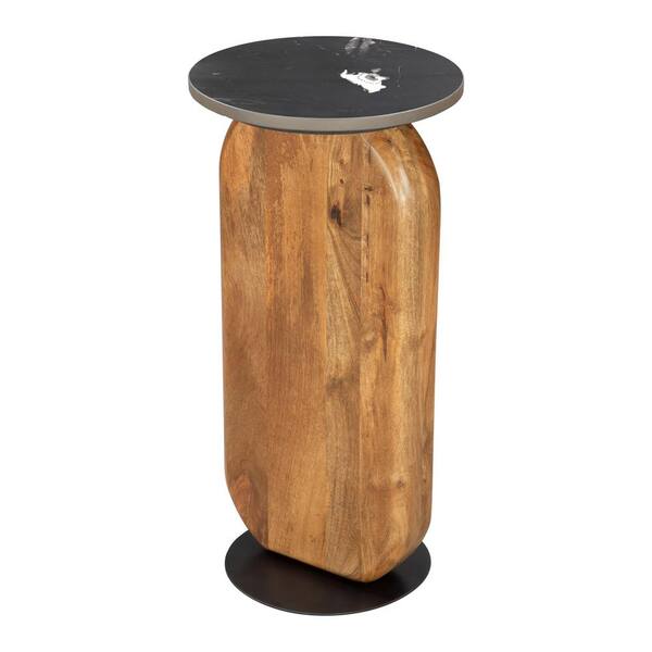 ZUO Pemba 12.0 in. W Multicolor 24.6 in. H Round Marble End Table