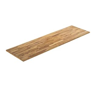 7.2 ft. L x 25 in. D, Finished Oak Butcher Block Standard Countertop in Brown with Square Edge