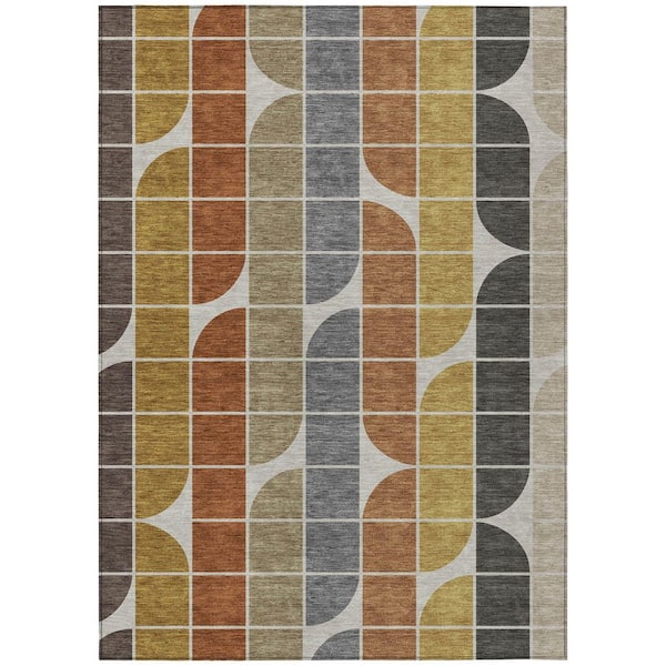 Chantille Machine Washable Indoor/Outdoor Abstract ACN2418 Coffee 10 ft. x 14 ft. Area Rug