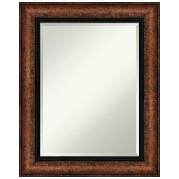 Amanti Art Hued Bronze 24.5 in. W x 30.5 in. H Framed Beveled Bathroom Vanity Mirror in Bronze