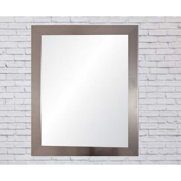 BrandtWorks Medium Rectangle Silver Modern Mirror (32 in. H x 22 in. W)