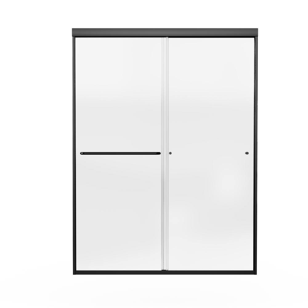 54 in. W x 72 in. H Sliding Framed Shower Door in Matte Black with Clear Glass price history on PriceWatchPro