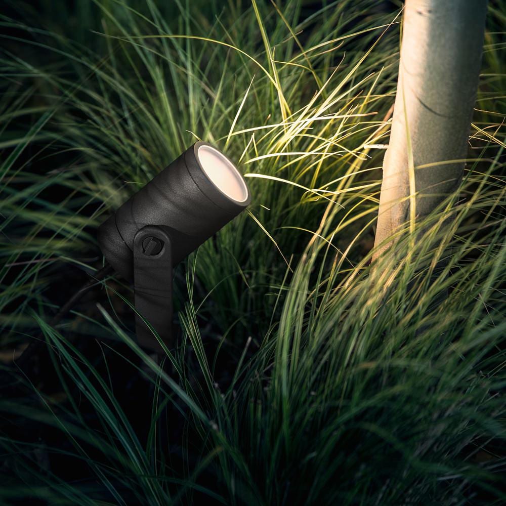 Philips Hue Black Matte Chrome Outdoor LED Smart Spot Light
