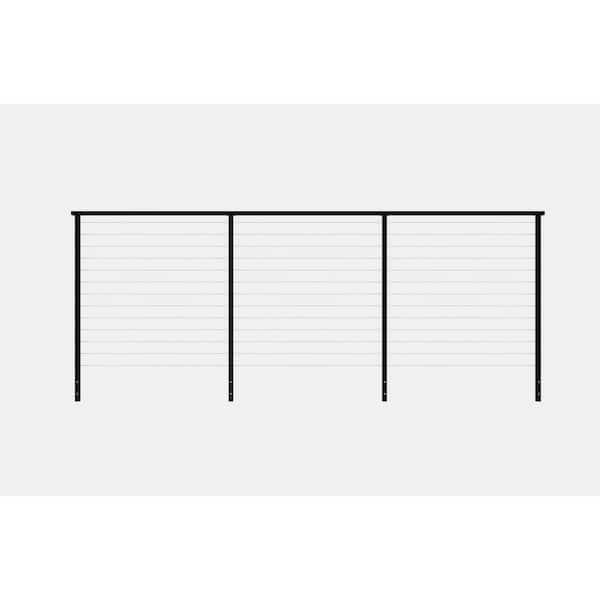 12 ft. Aluminum Fascia Mounted Railing Kit with Stainless Steel Cable for Cable Railing System