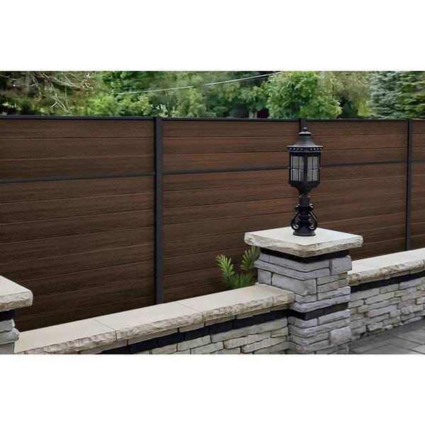 Slipfence 8 ft. H x 6 ft. W x 1 in. Thick Mahogany-Dark Brown