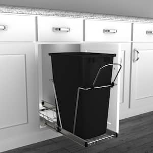 Black Pull Out Trash Can 35 Qt. for Kitchen Cabinets