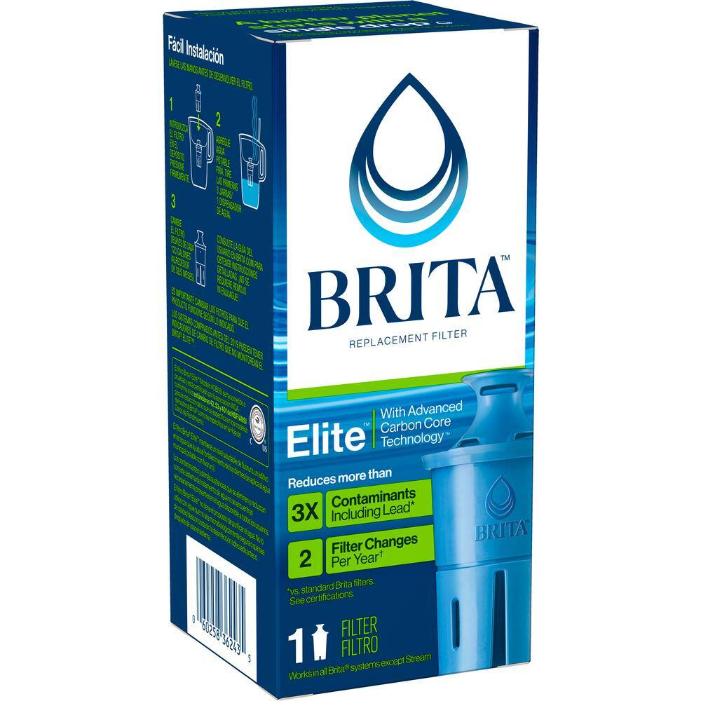 Brita Elite Blue Activated Carbon Water Pitcher Replacement Filter