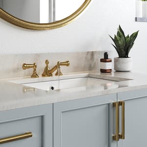 23-5/8 in. Rectangular Glazed Ceramic Undermount Bathroom Vanity Sink in White with Overflow Drain
