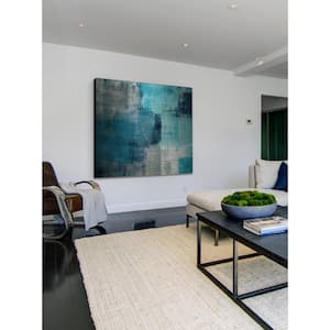 32 in. H x 32 in. W "Meditation in Blue" by Marmont Hill Printed Brushed Aluminum Wall Art