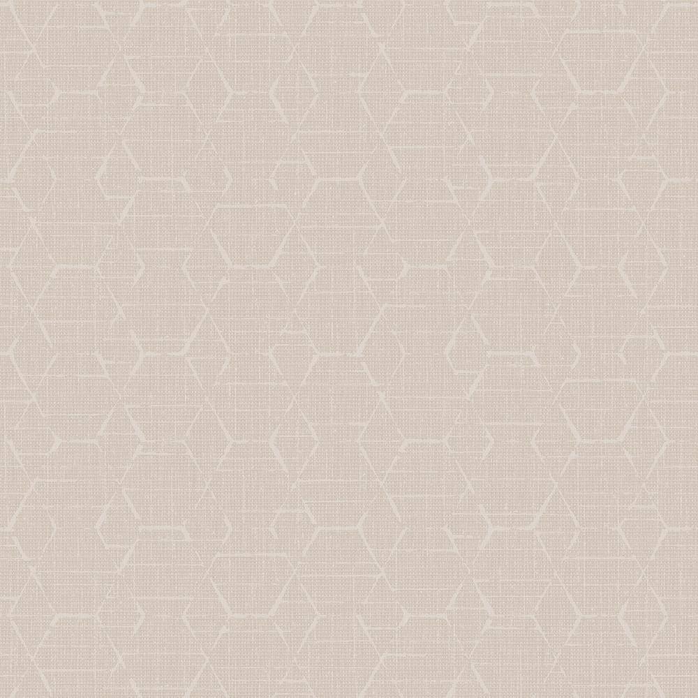 Atmosphere Collection Beige Metallaic Texture Hextex Geometric Print Non-Pa