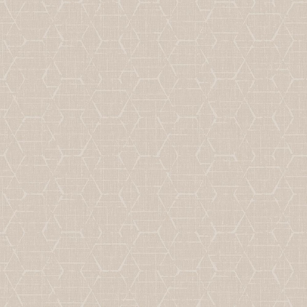 Unbranded Atmosphere Collection Beige Metallaic Texture Hextex Geometric Print Non-Pasted on Non-Woven Paper Wallpaper Roll