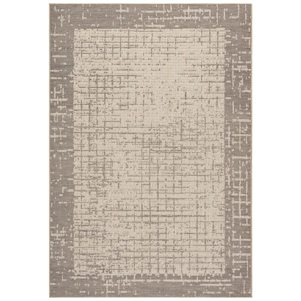 SAFAVIEH Sisal Performance 8 ft. x 10 ft. Beige/Natural Border Abstract Area Rug