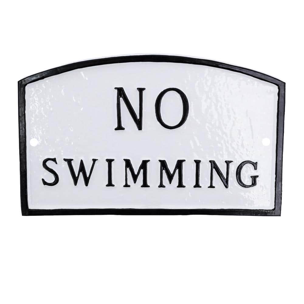 5.5 in. x 9 in. Small Arch No Swimming Statement Plaque Sign - White/Black price history on PriceWatchPro