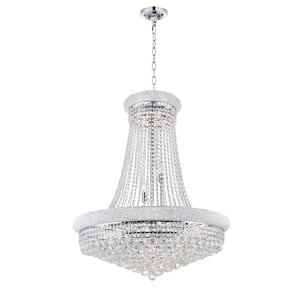 Empire 19 Light Down Chandelier With Chrome Finish