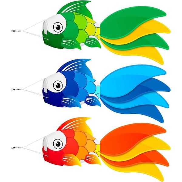 3-Piece Set 40 in. Fish Wind Sock