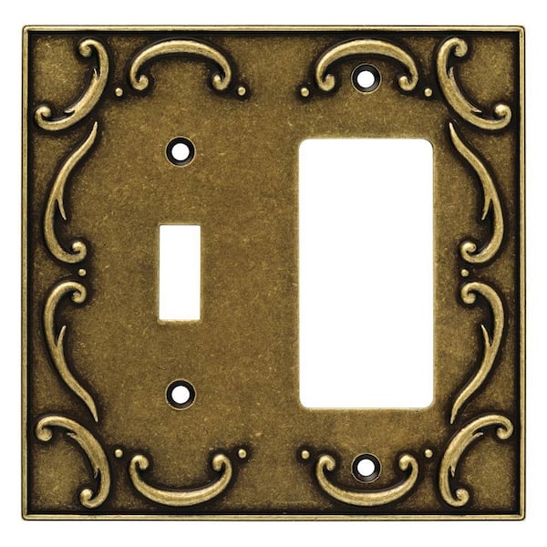 Liberty Brass 2-Gang 1-Toggle/1-Decorator/Rocker Wall Plate (1-Pack)